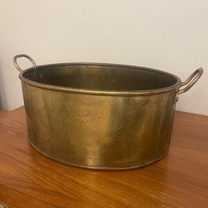 Vintage Brass Oval Planter